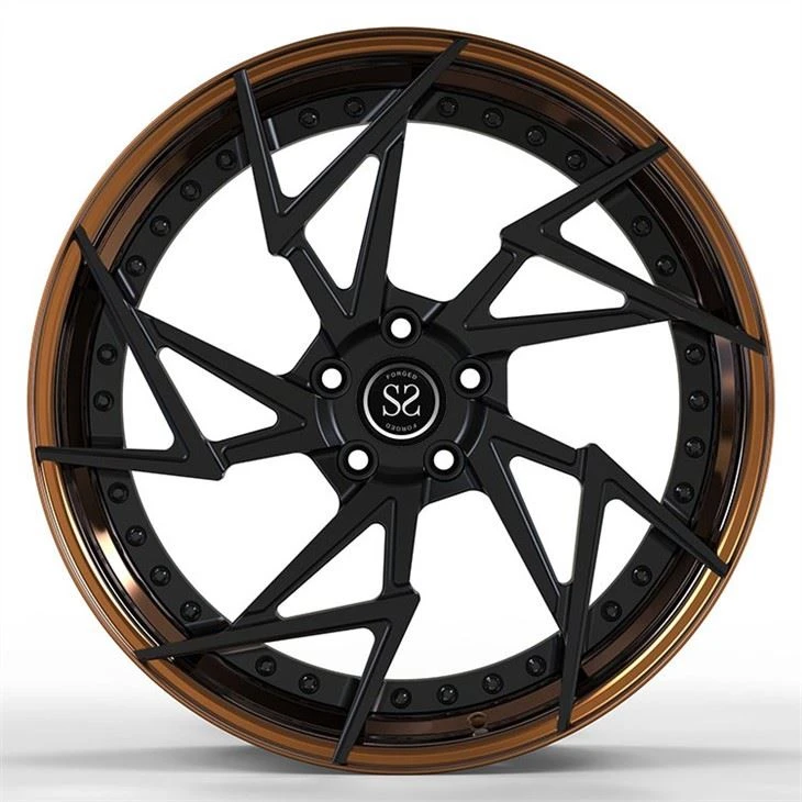 Car Alloy Rims 2 Piece Forged Black Disc Polished Bronze A3 19 20 21 22 Inch Custom Tuning Wheels
